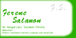 ferenc salamon business card